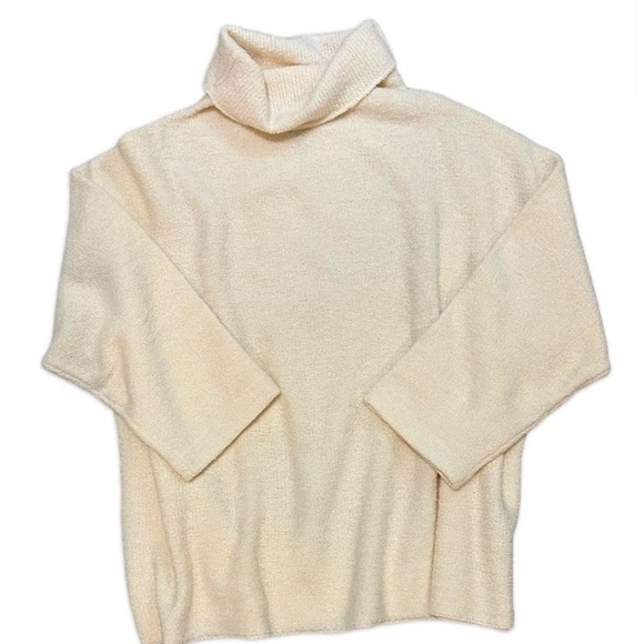 Eileen Fisher Wool Blend TurtleNeck Knit Ivory Sweater - Picture 1 of 5